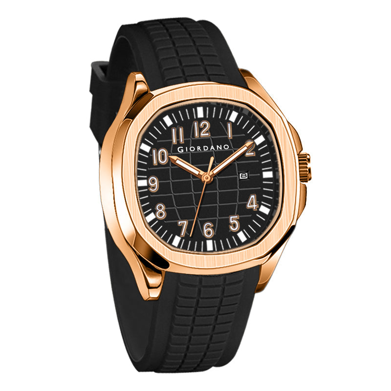 Giordano Modern Analog Watch with Textured dial and Sleek Silicon Strap for Men - GZ-50118-02