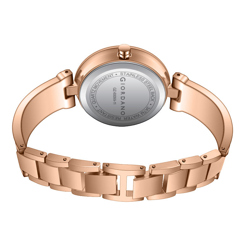 Giordano Designer Analog Watch for Women – Glossy Round Dial & Bracelet Style Stainless Steel Strap | GZ-60099-11