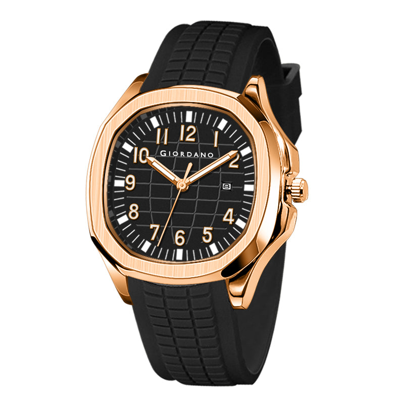Giordano Modern Analog Watch with Textured dial and Sleek Silicon Strap for Men - GZ-50118-02