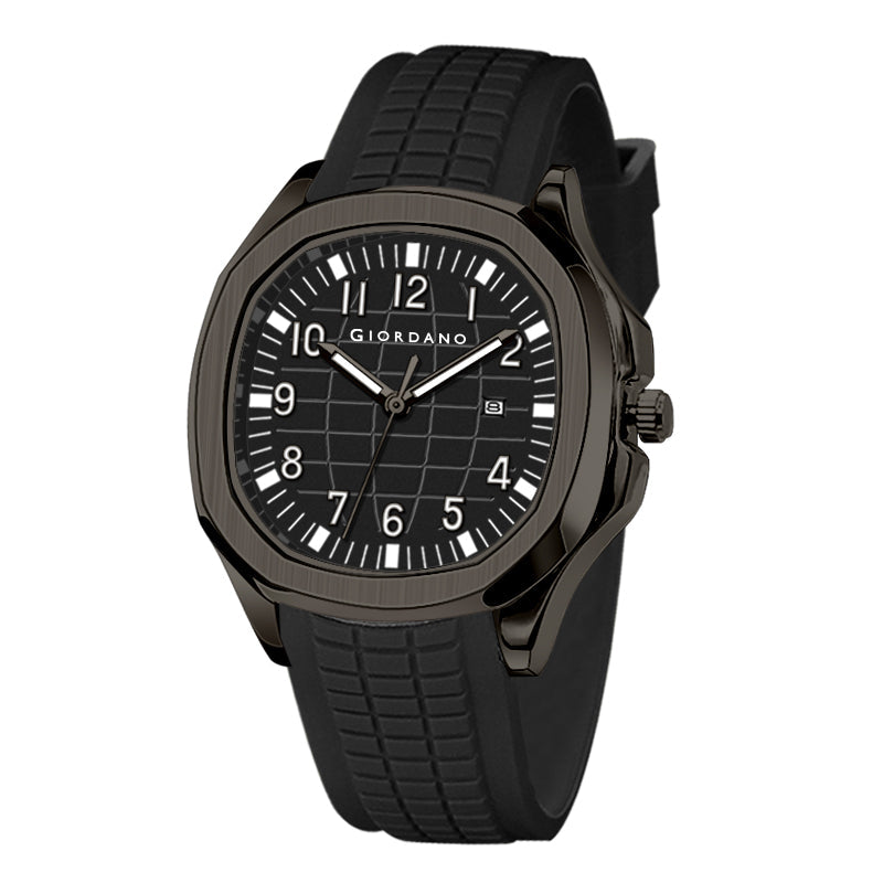 Giordano Modern Analog Watch with Textured dial and Sleek Silicon Strap for Men - GZ-50118-01