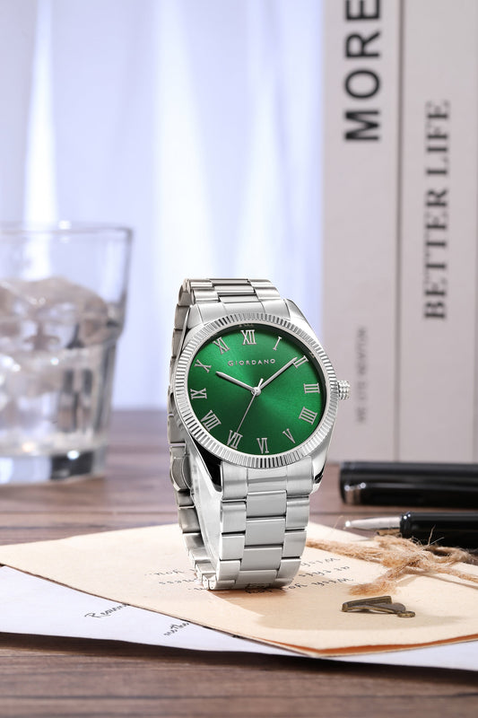 Giordano Analog Wrist Watch for Men Stylish Metal Strap with Water Resistant 3 Hand Mechanism for Men and Boys to Compliment Your Look/Ideal Gift for Male - GZ-50112-11