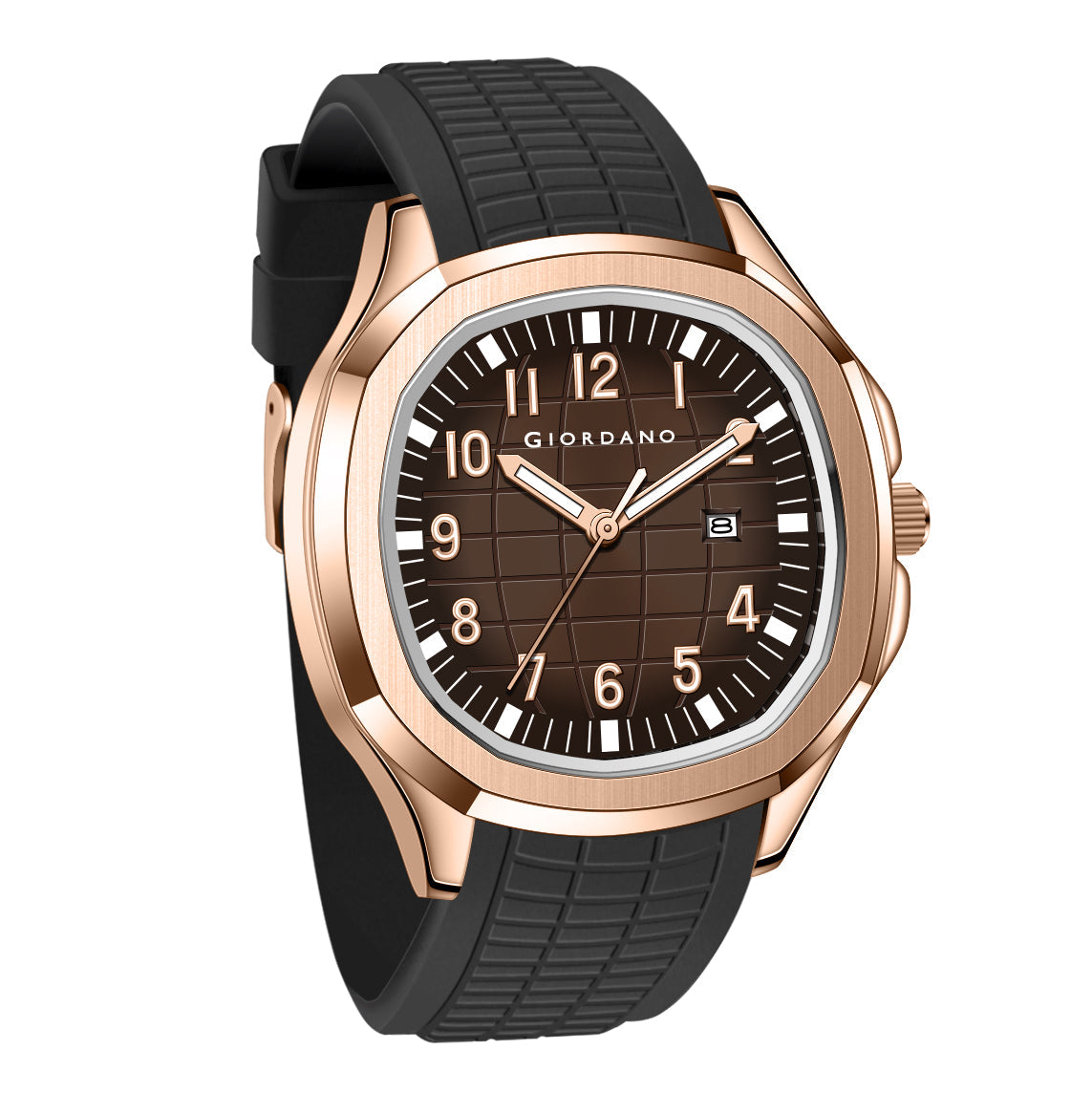 Giordano Modern Analog Watch with Textured dial and Sleek Silicon Strap for Men - GZ-50118-05