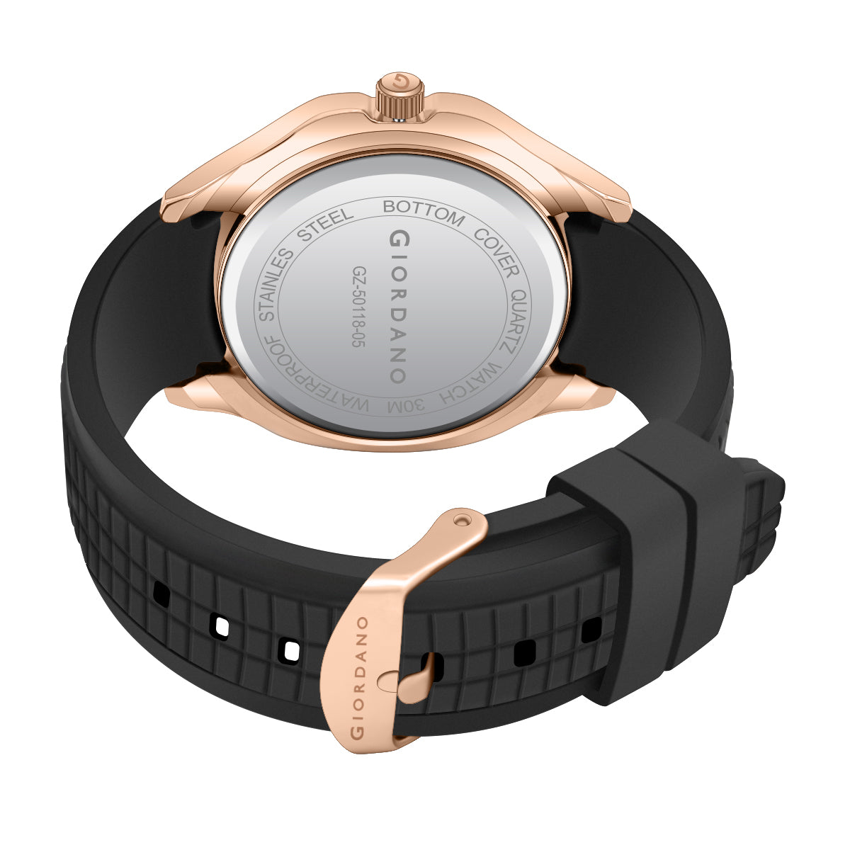 Giordano Modern Analog Watch with Textured dial and Sleek Silicon Strap for Men - GZ-50118-05
