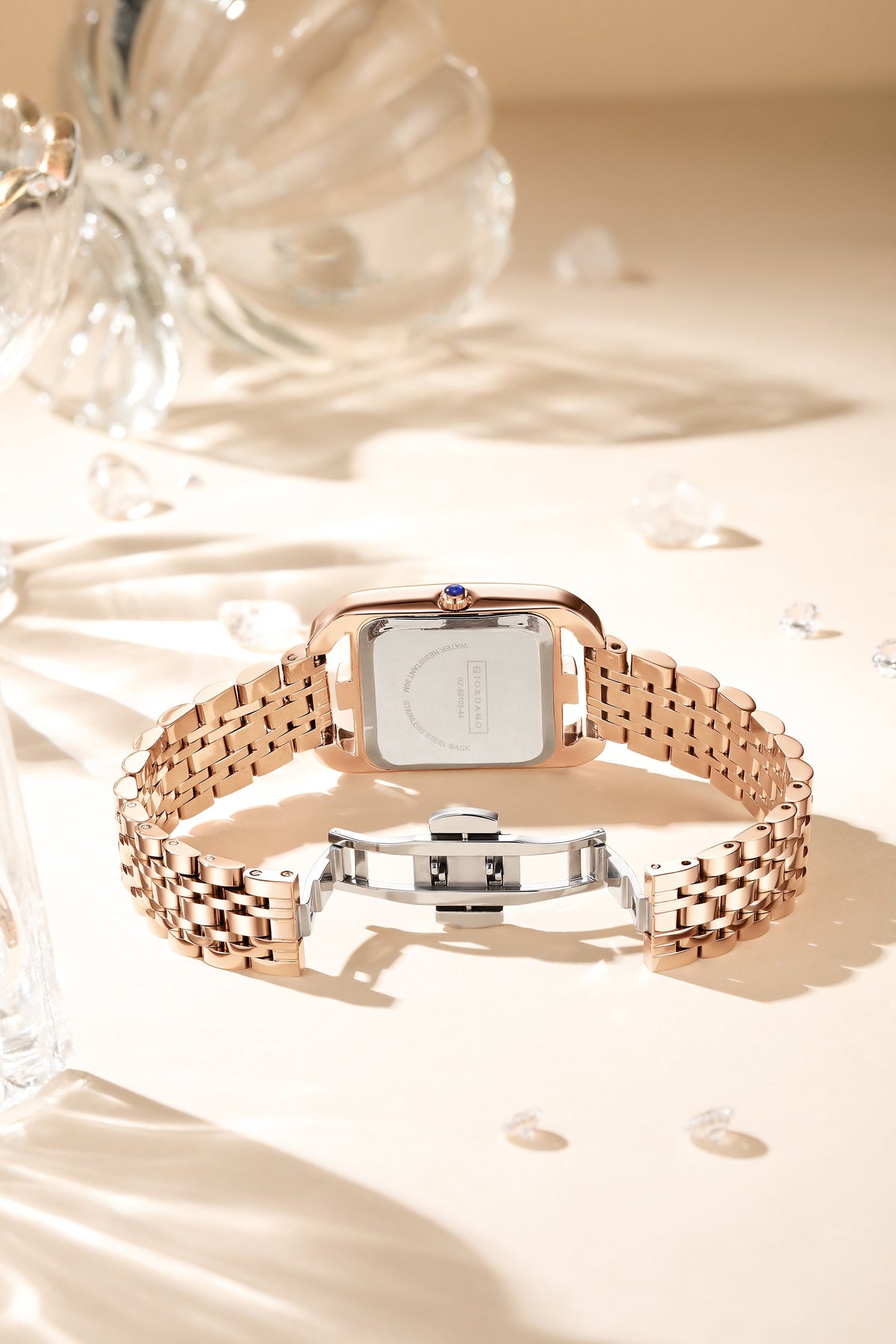 Giordano Analog Watch for Women– Stylish Dial with Crystal Accents, Metal Strap, Quartz Movement – Elegant Accessory for Special Occasions | GZ-60108-44