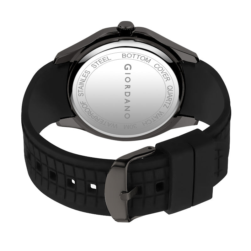 Giordano Modern Analog Watch with Textured dial and Sleek Silicon Strap for Men - GZ-50118-01