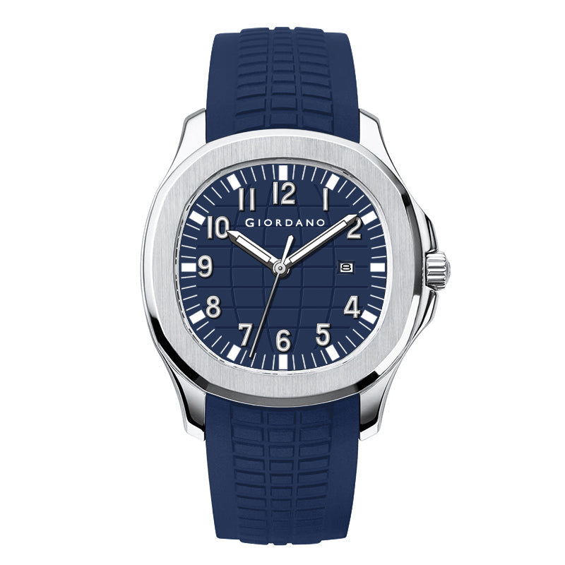 Giordano Modern Analog Watch with Textured dial and Sleek Silicon Strap for Men - GZ-50118-03