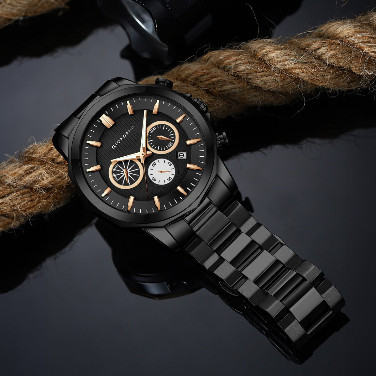 Giordano Analog Wrist Watch for Men Stylish Metal Strap with Water Resistant Multifunction Mechanism Watch GZ-50036-22