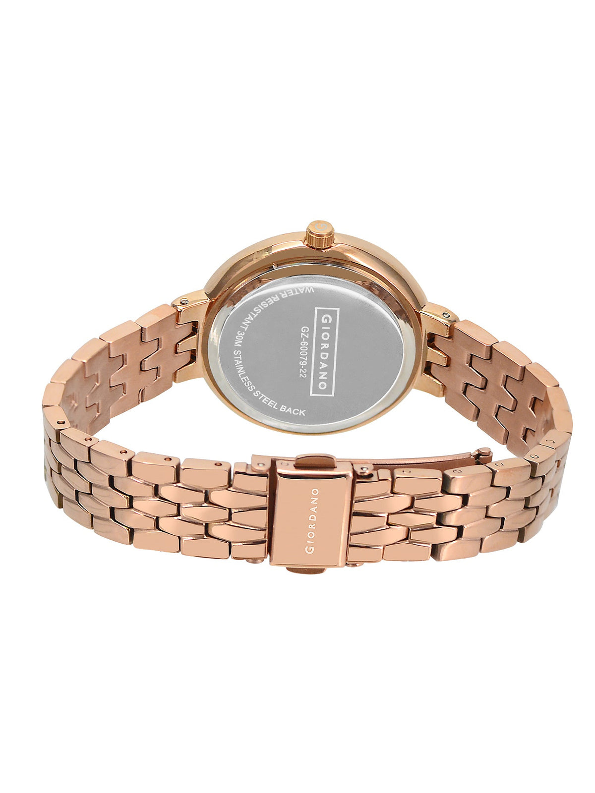 Giordano Analog Stylish Watch for Women with Crystal Bezel & Textured Dial and Stainless Steel Strap - GZ-60079-22
