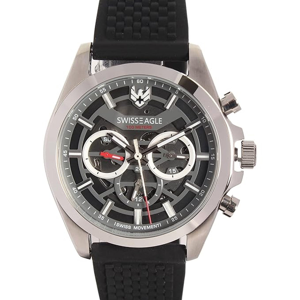 Swiss Eagle Men's Chronograph Stainless Steel Watch SE-9165-01 - front view