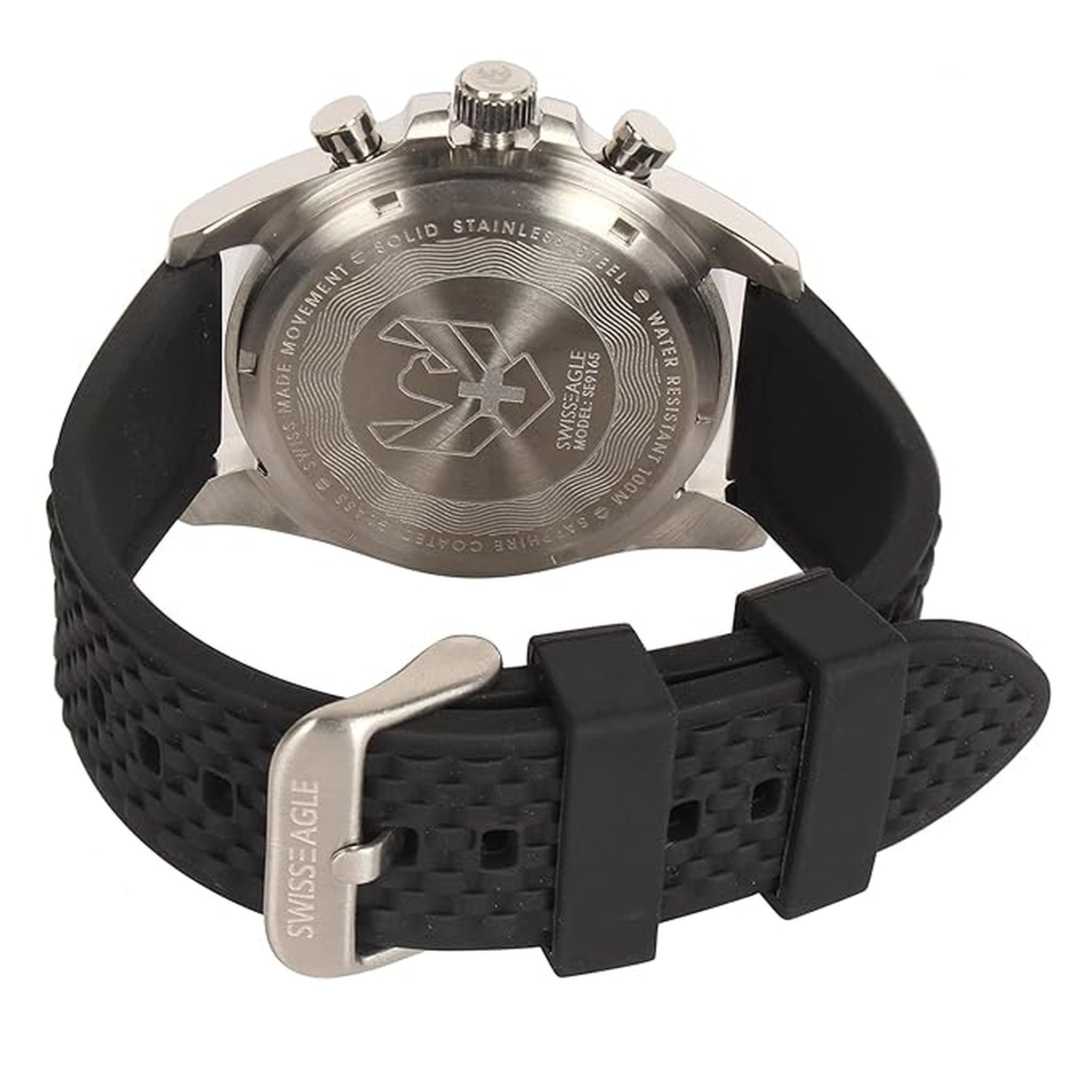 Swiss Eagle Men's Chronograph Stainless Steel Watch SE-9165-01 - back view
