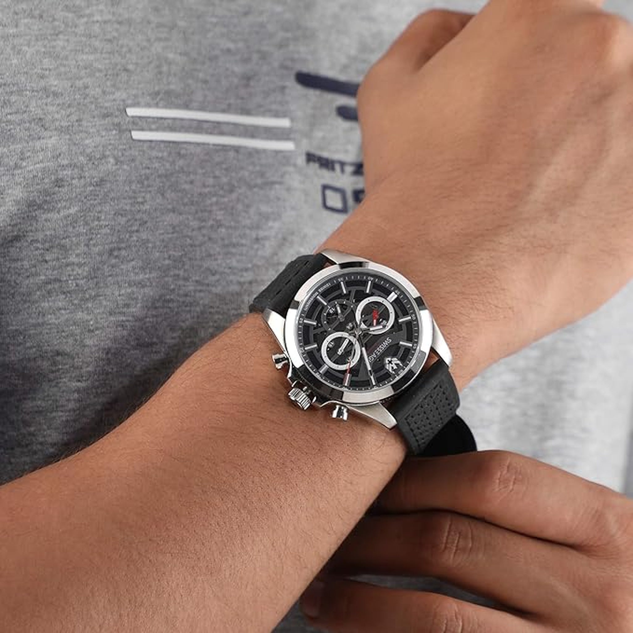 Swiss Eagle Men's Chronograph Stainless Steel Watch SE-9165-01 - lifestyle shot