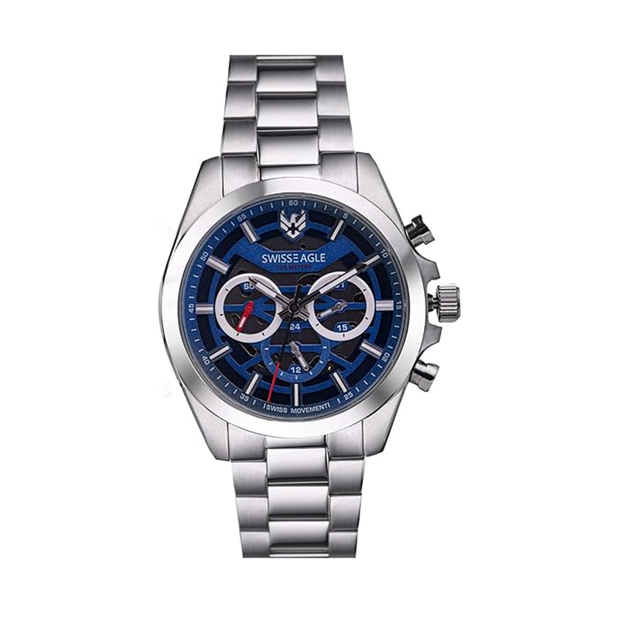 Swiss Eagle Men's Chronograph Stainless Steel Watch SE-9165-11 - front view