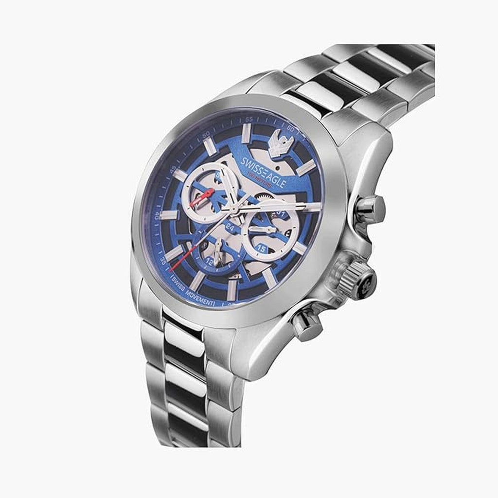 Swiss Eagle Men's Chronograph Stainless Steel Watch SE-9165-11 - side angle view