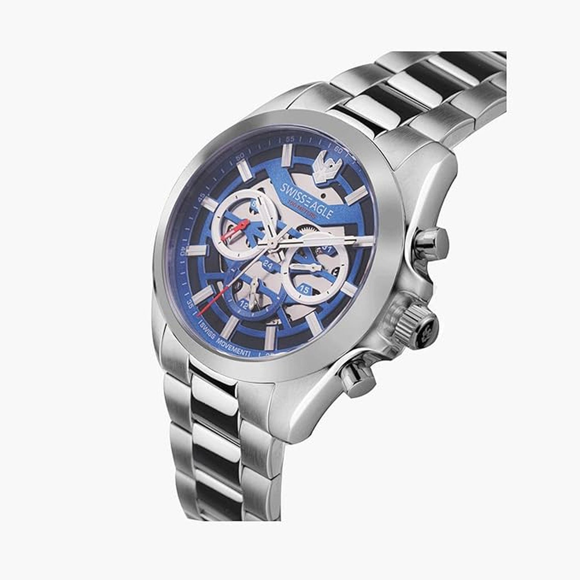 Swiss Eagle Men's Chronograph Stainless Steel Watch SE-9165-11 - side angle view