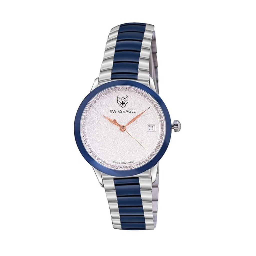 Swiss Eagle Women's Analog Stainless Steel Watch SE-9166-11 - front angle view