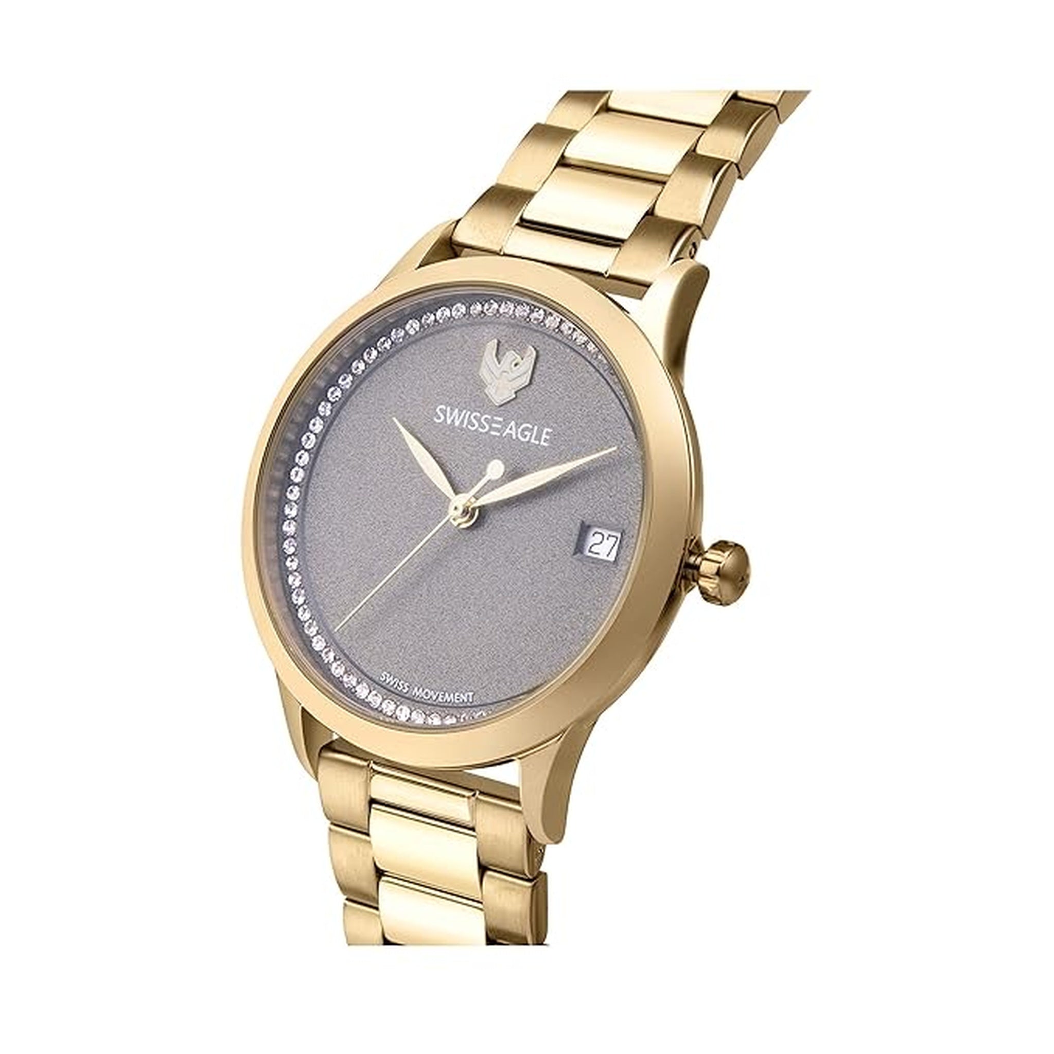 Swiss Eagle Women's Analog Stainless Steel Watch SE-9166-33 - side angle view