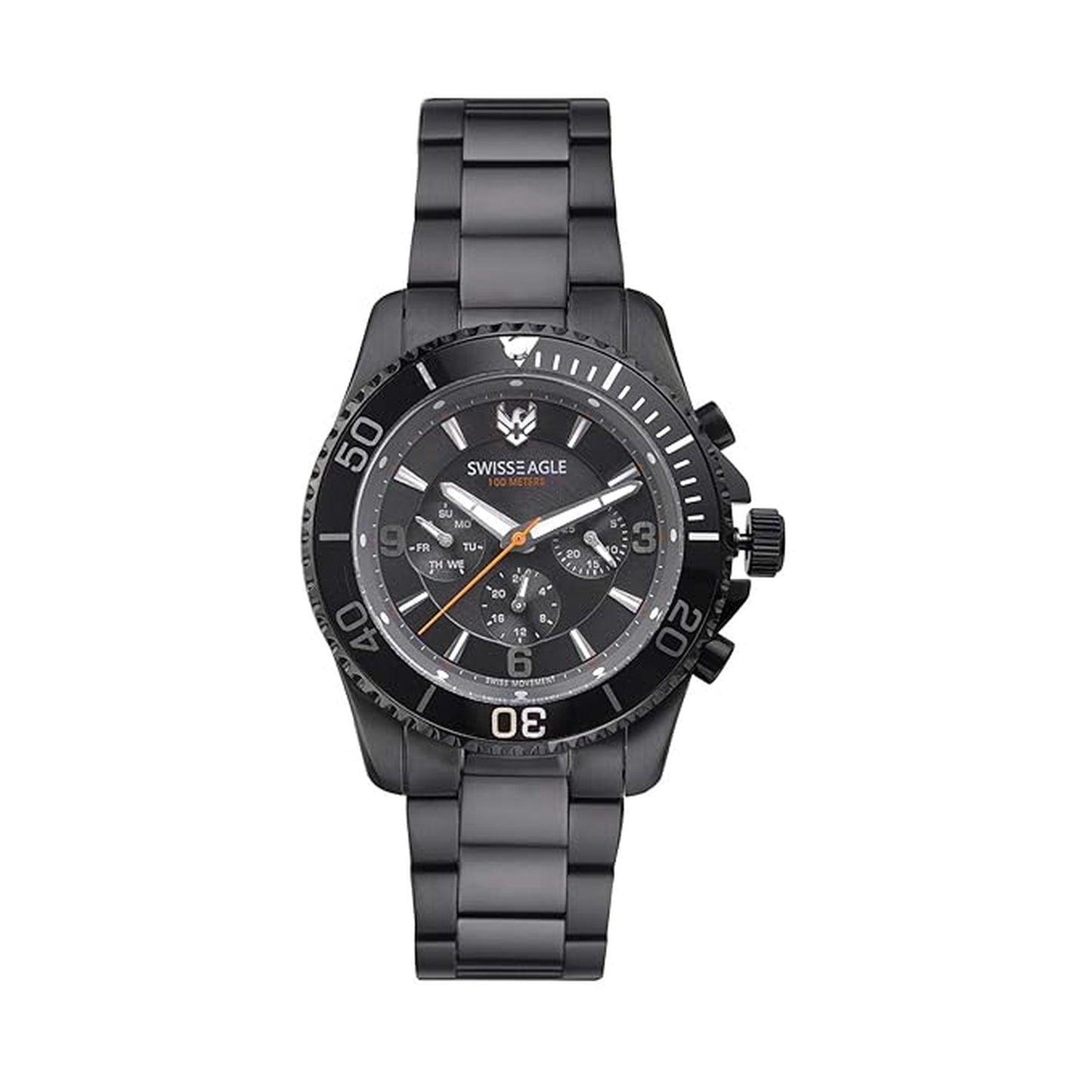 Swiss Eagle Men's Chronograph Stainless Steel Watch SE-9168-44 - front view