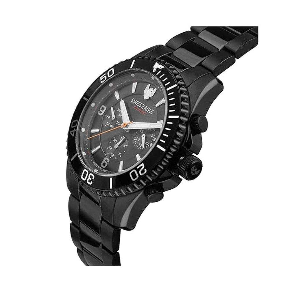Swiss Eagle Men's Chronograph Stainless Steel Watch SE-9168-44 - side angle view
