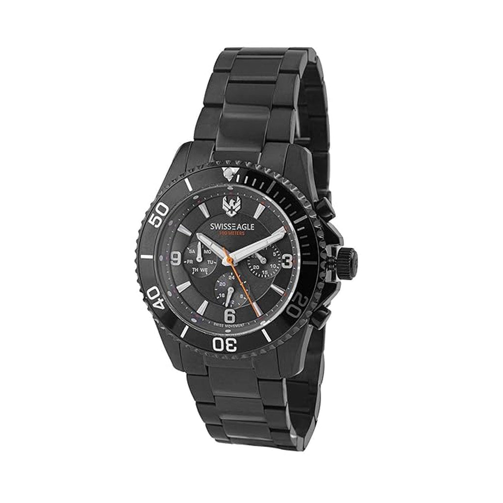 Swiss Eagle Men's Chronograph Stainless Steel Watch SE-9168-44 - front angle view