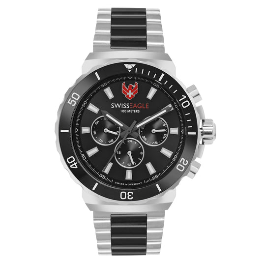 Swiss Eagle Men's Multifunction Stainless Steel Watch SE-9172-11A - front view