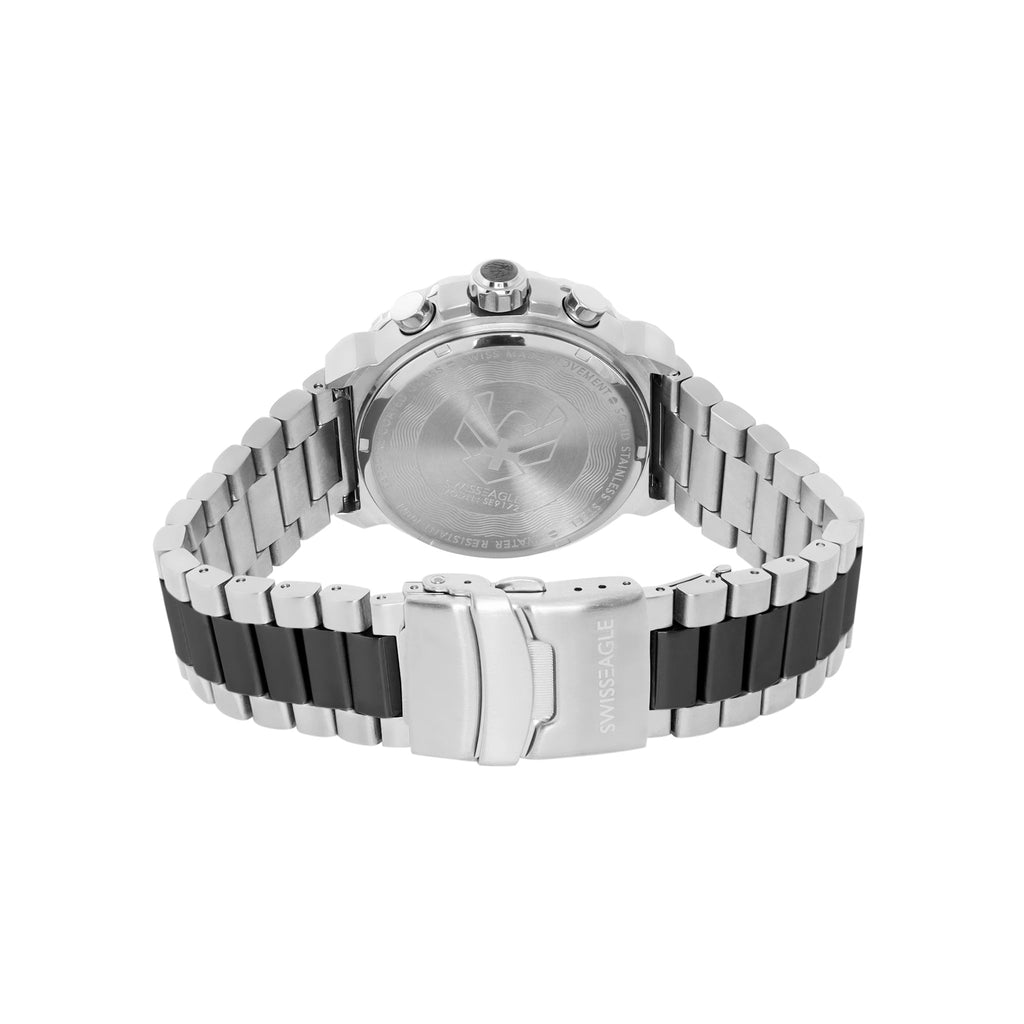 Swiss Eagle Men's Multifunction Stainless Steel Watch SE-9172-11A - back view