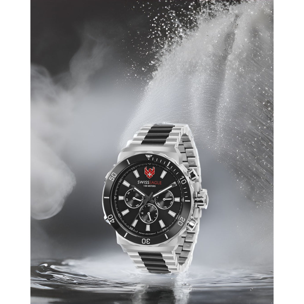 Swiss Eagle Men's Multifunction Stainless Steel Watch SE-9172-11A - style shot