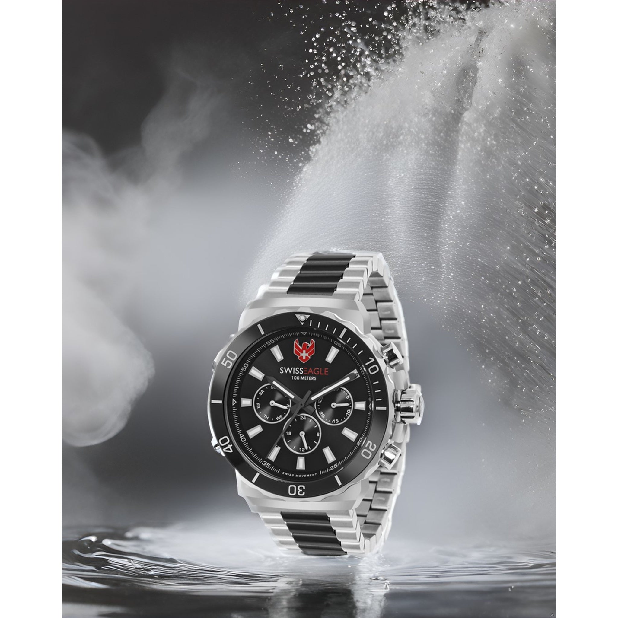Swiss Eagle Men's Multifunction Stainless Steel Watch SE-9172-11A - style shot