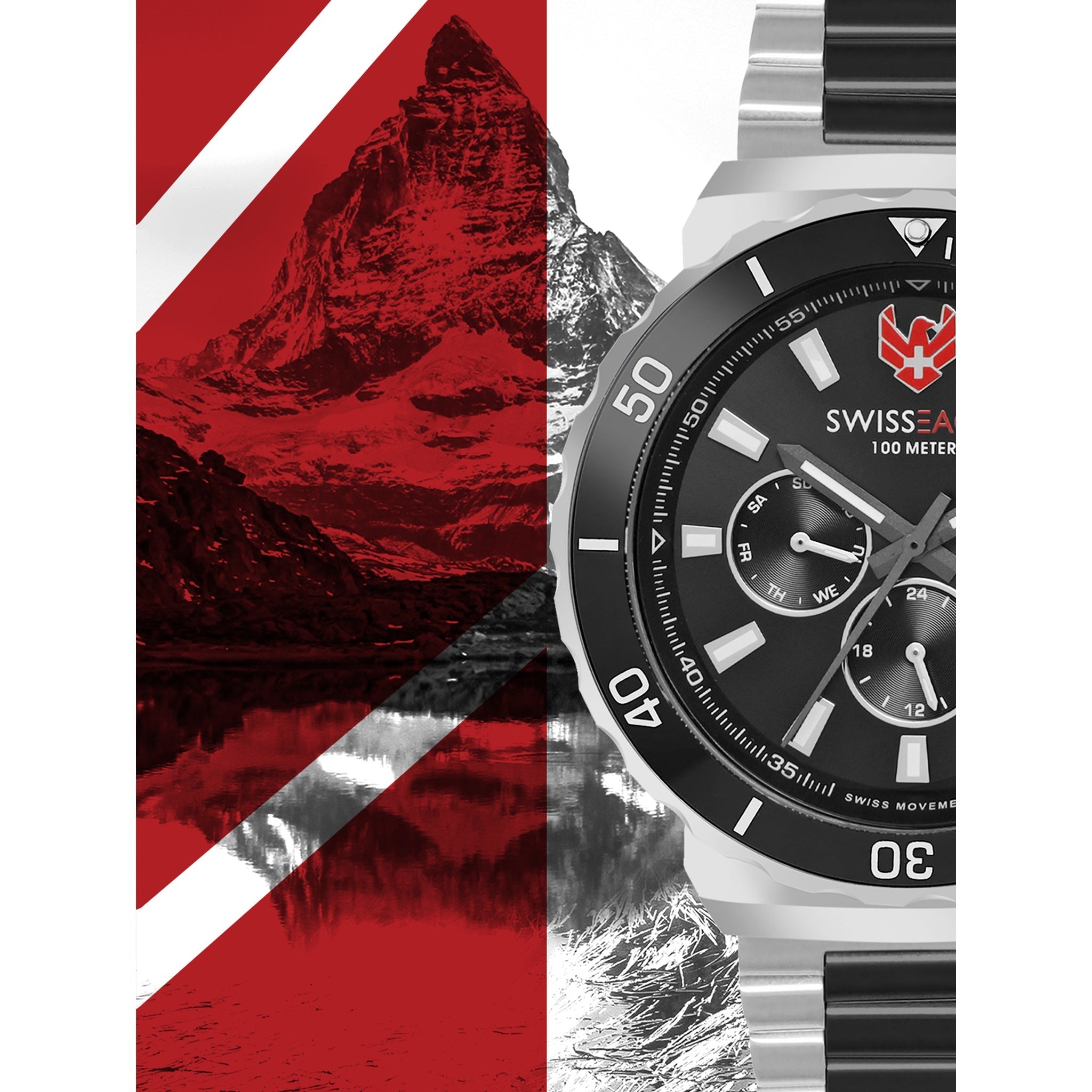 Swiss Eagle Men's Multifunction Stainless Steel Watch SE-9172-11A - style shot