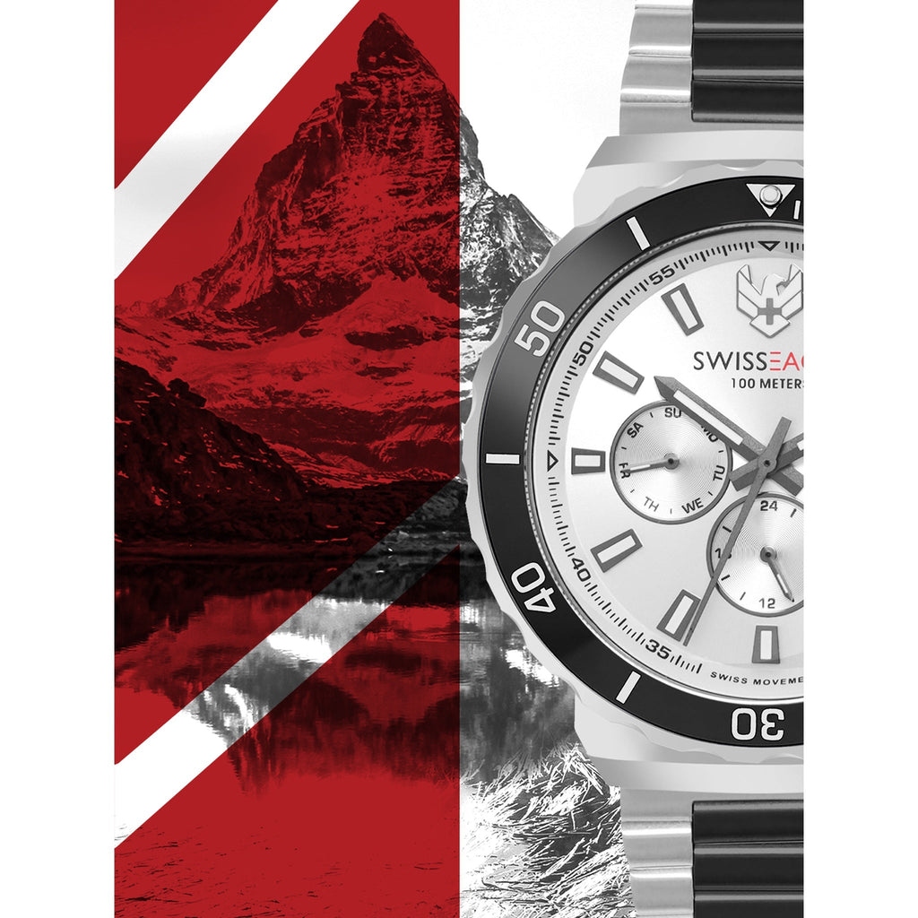 Swiss Eagle Men's Multifunction Stainless Steel Watch SE-9172-22A - style shot