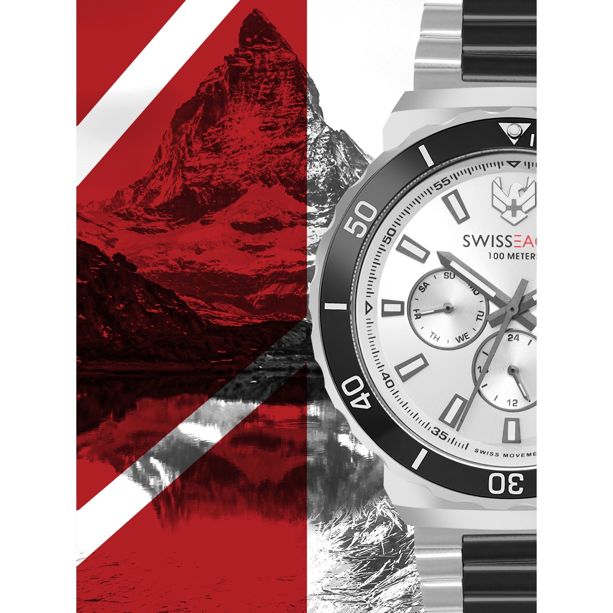 Swiss Eagle Men's Multifunction Stainless Steel Watch SE-9172-22A - style shot