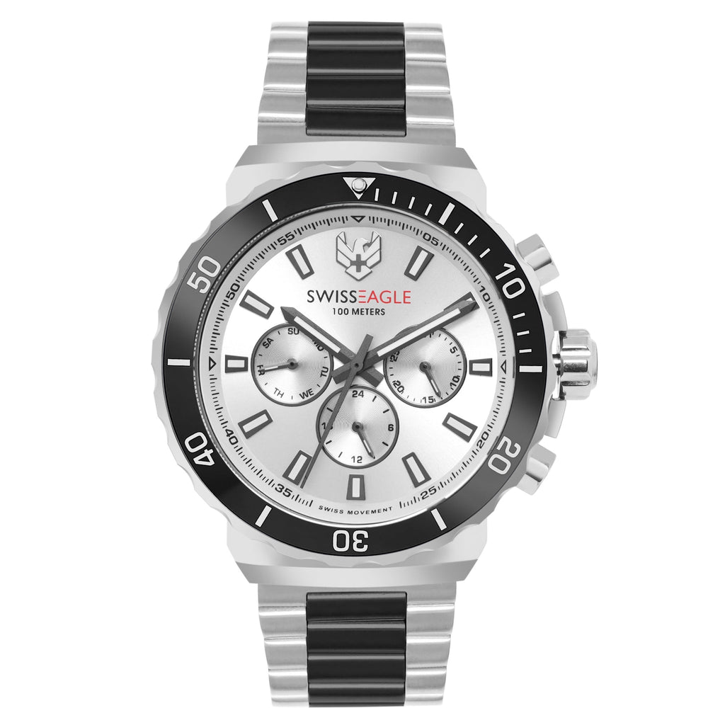 Swiss Eagle Men's Multifunction Stainless Steel Watch SE-9172-22A - front view