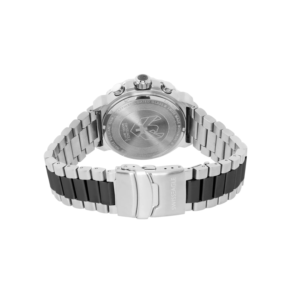 Swiss Eagle Men's Multifunction Stainless Steel Watch SE-9172-22A - back view