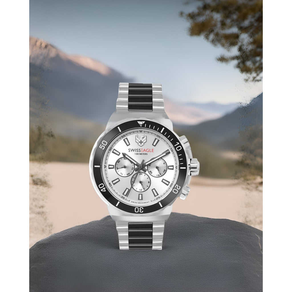 Swiss Eagle Men's Multifunction Stainless Steel Watch SE-9172-22A - style shot