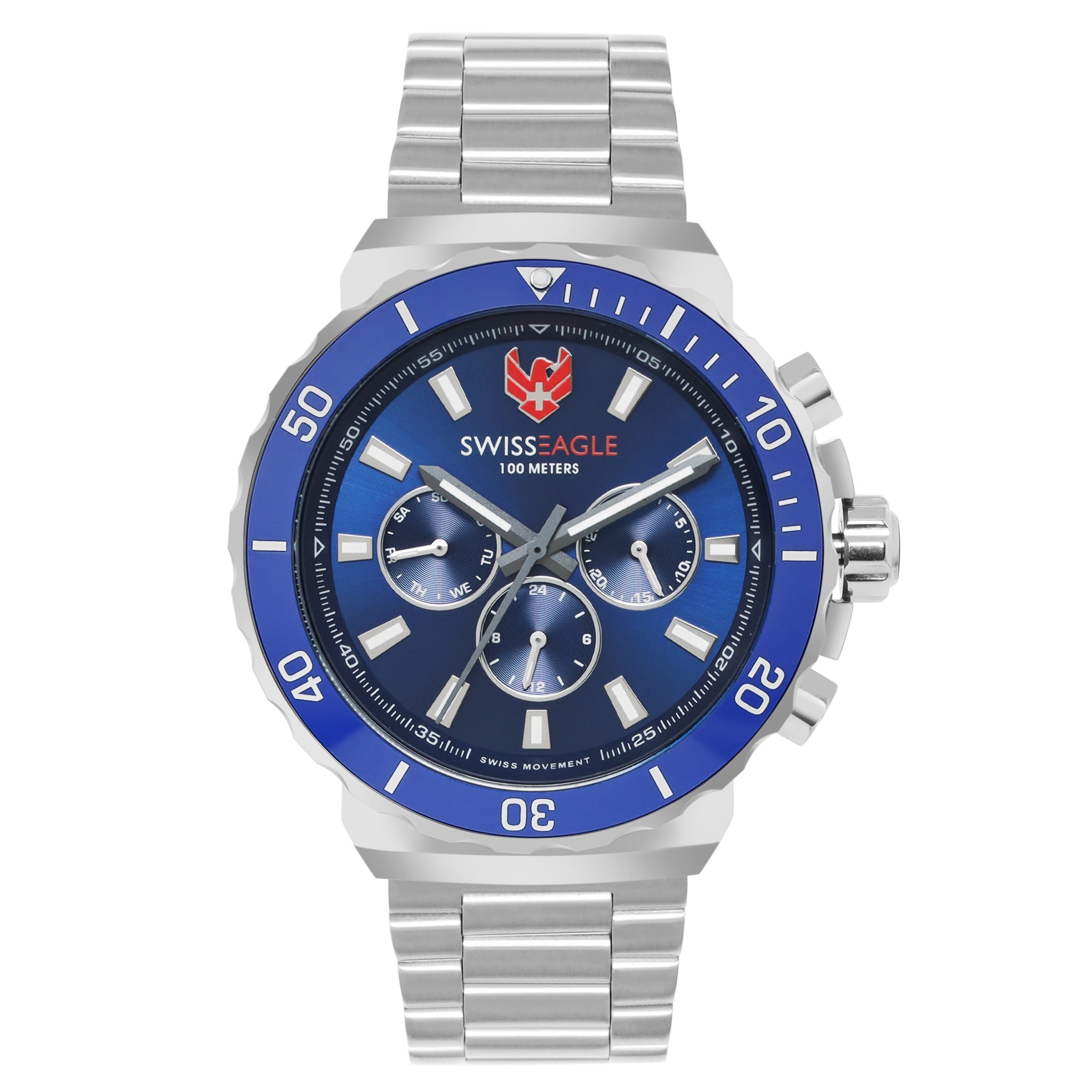 Swiss Eagle Men's Multifunction Stainless Steel Watch SE-9172-33A - front view