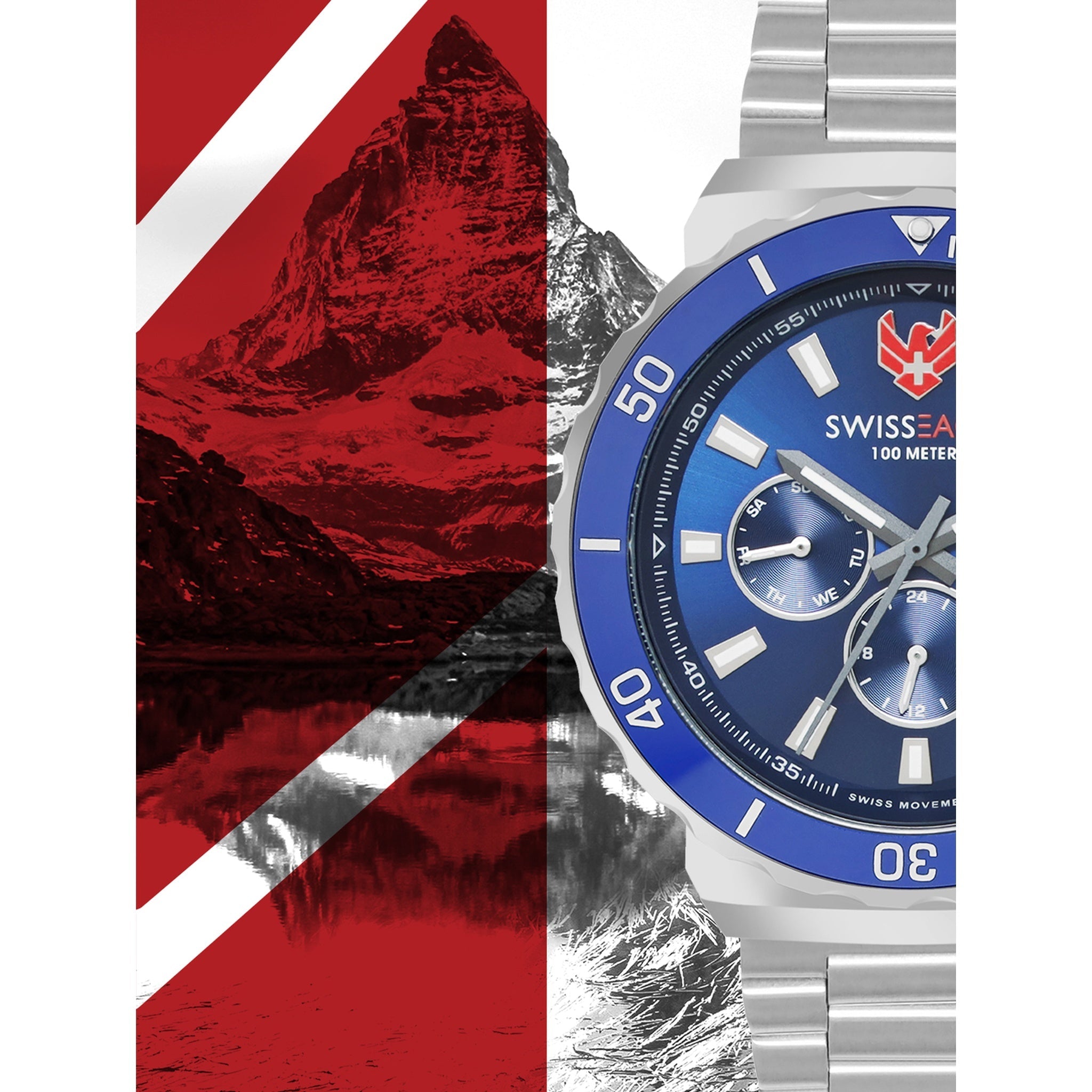 Swiss Eagle Men's Multifunction Stainless Steel Watch SE-9172-33A - style shot