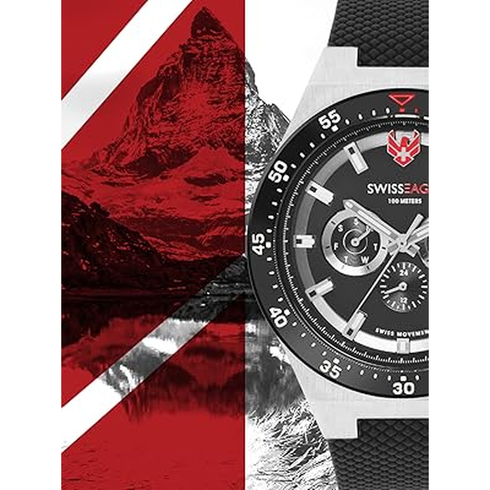 Swiss Eagle Men's Multifunction Silicon Belt Watch SE-9174-01A - style shot
