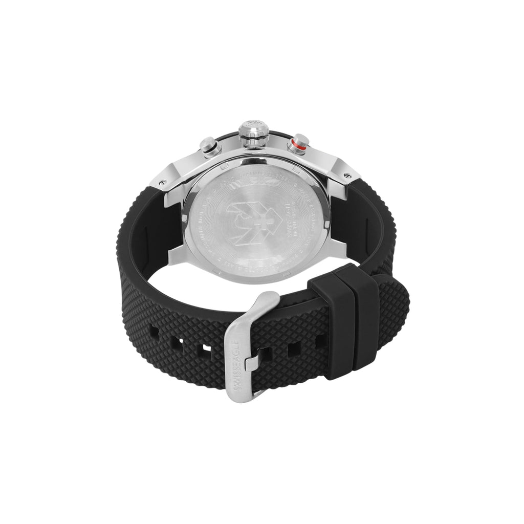 Swiss Eagle Men's Multifunction Silicon Belt Watch SE-9174-01A - back view