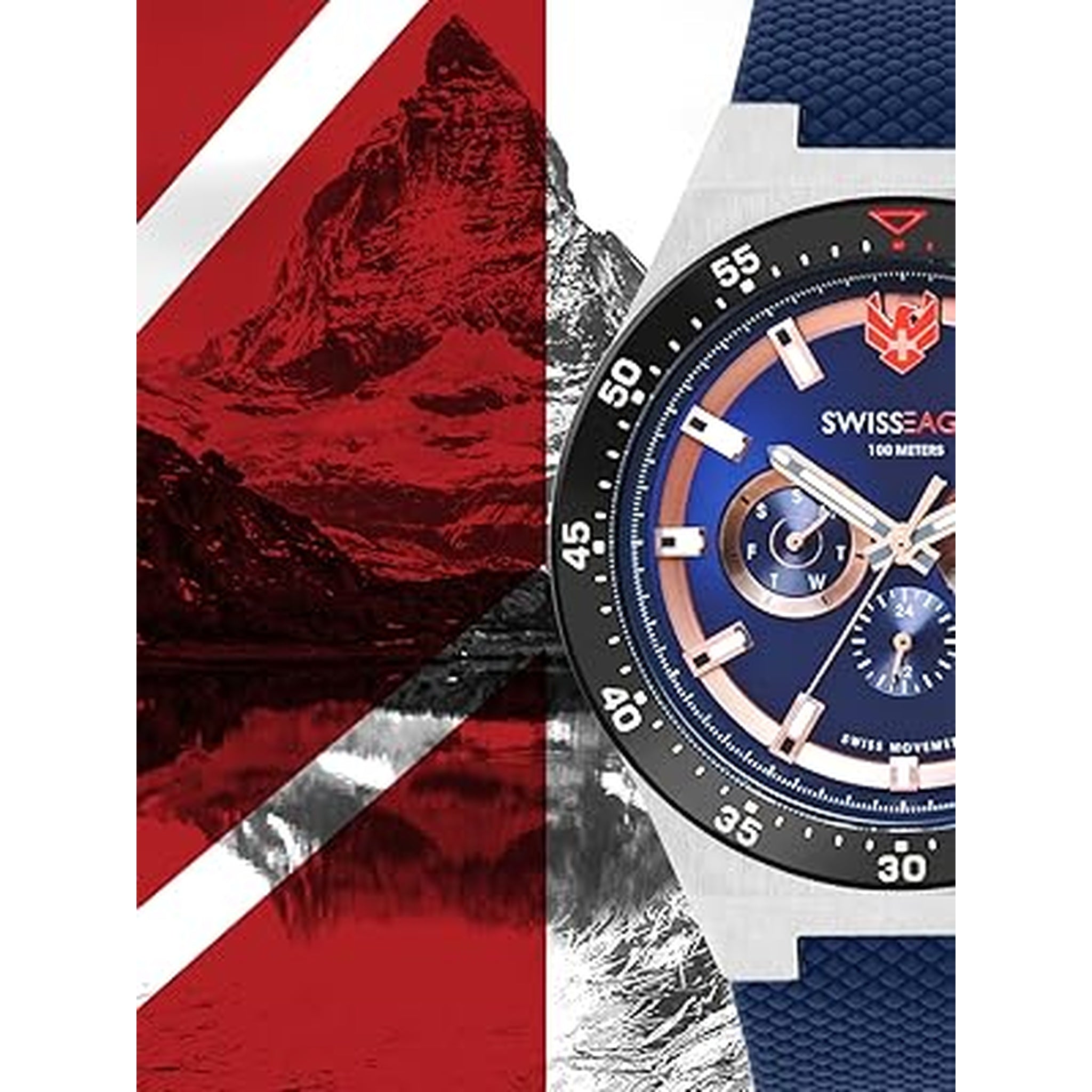 Swiss Eagle Men's Multifunction Silicon Belt Watch SE-9174-02A - style shot