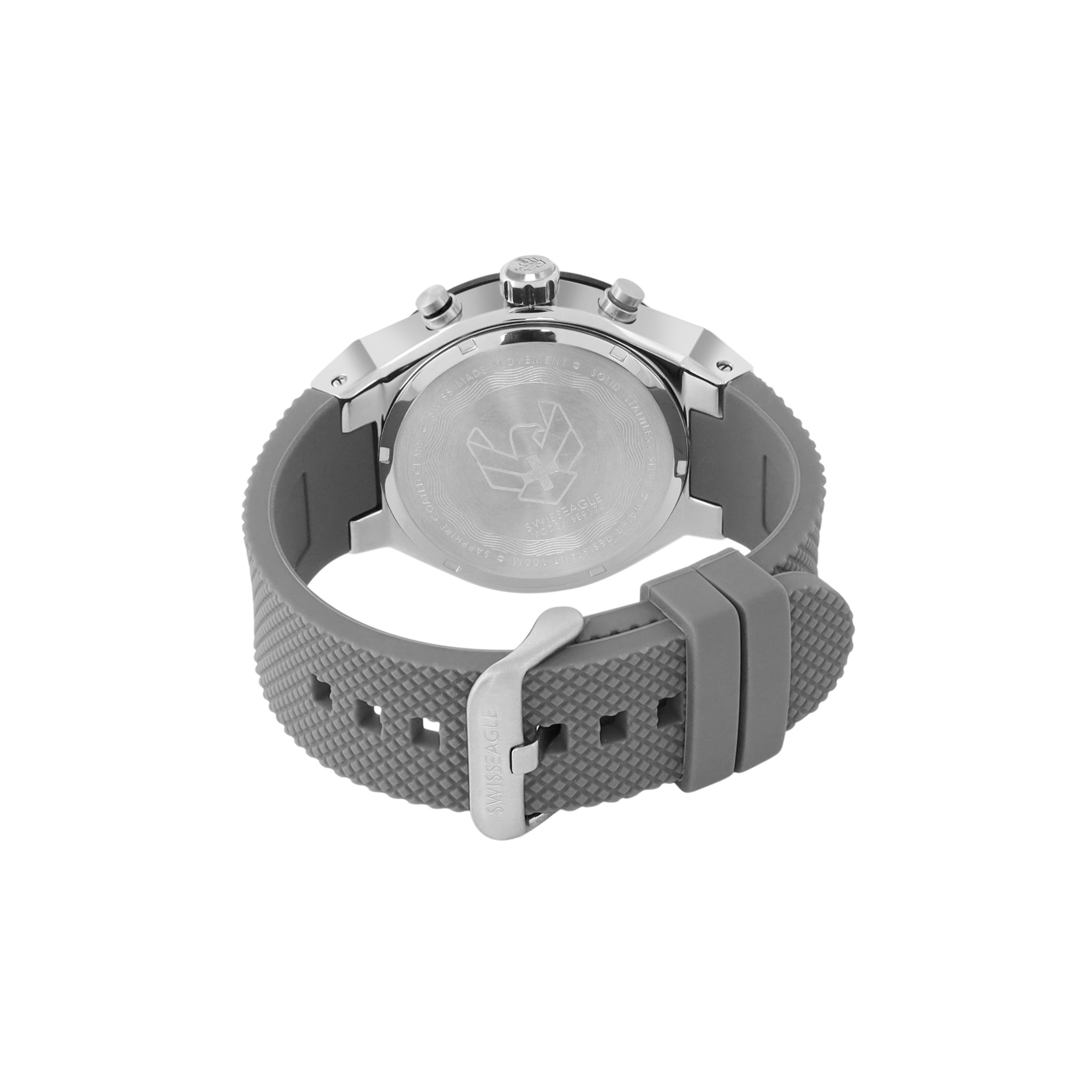 Swiss Eagle Men's Multifunction Silicon Belt Watch SE-9174-03A - back view