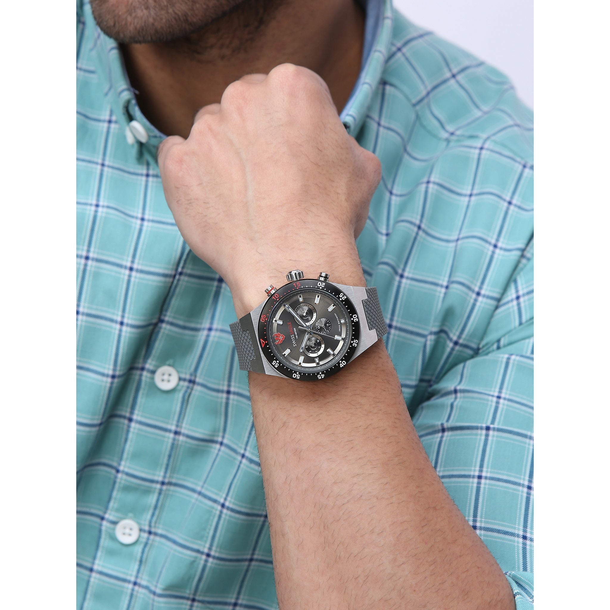 Swiss Eagle Men's Multifunction Silicon Belt Watch SE-9174-03A - lifestyle shot