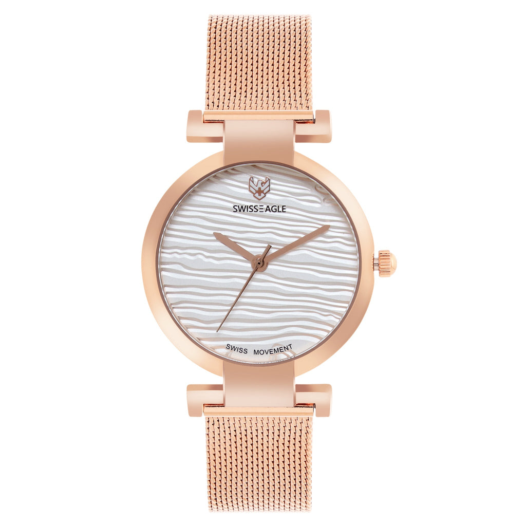 Swiss Eagle Women's 3-Hand Metal Watch SE-9176-11A - front view