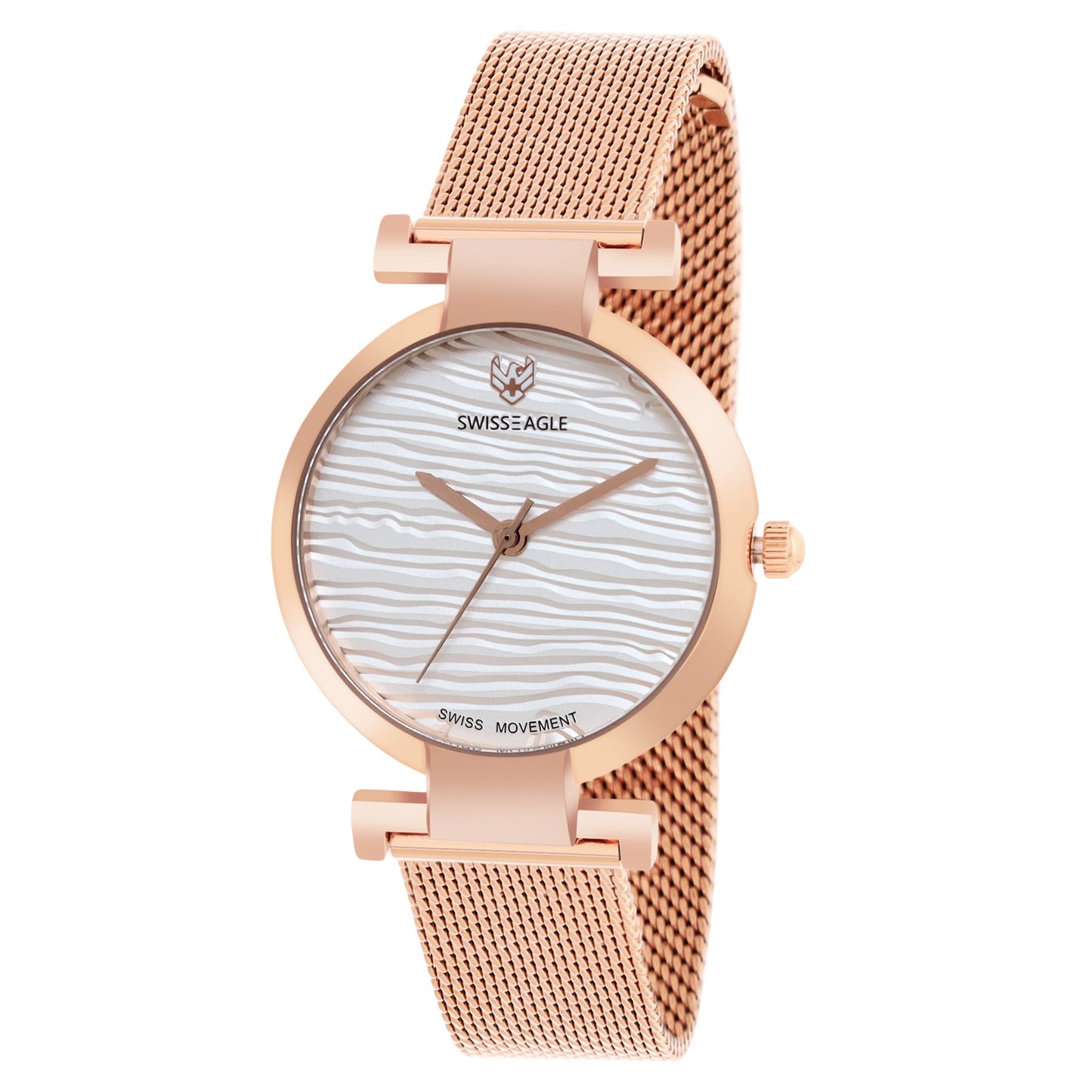 Swiss Eagle Women's 3-Hand Metal Watch SE-9176-11A - front angle view
