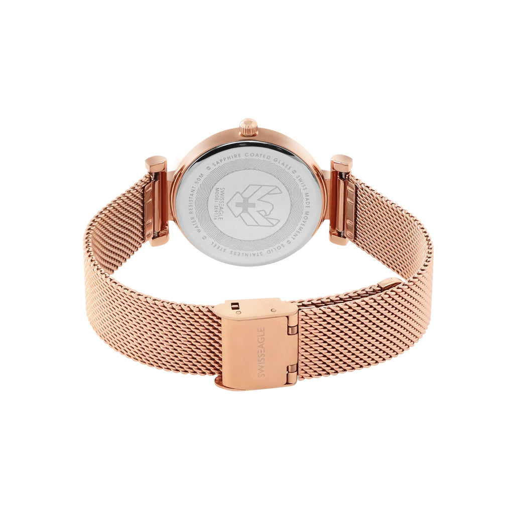 Swiss Eagle Women's 3-Hand Metal Watch SE-9176-11A - back view