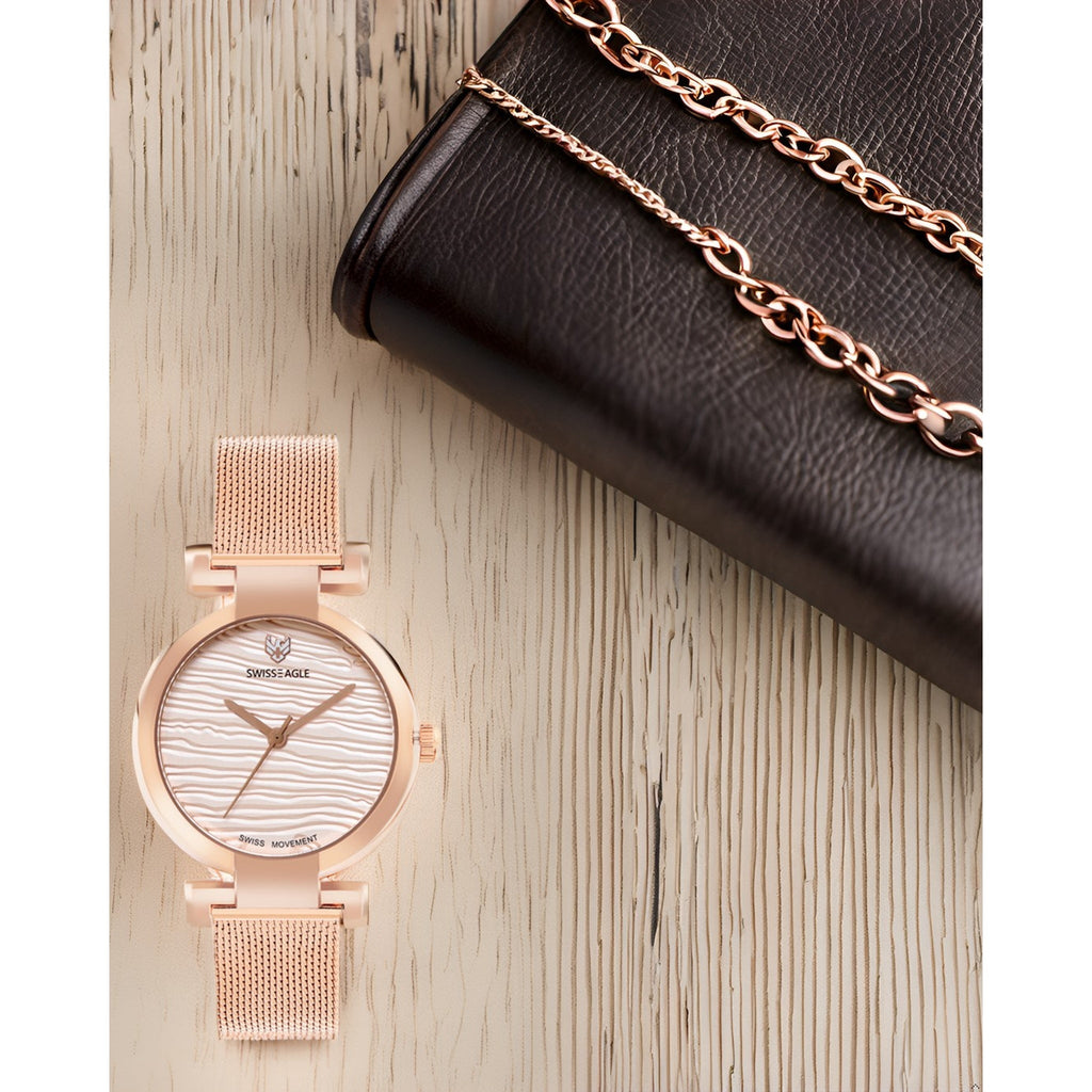 Swiss Eagle Women's 3-Hand Metal Watch SE-9176-22A - style shot