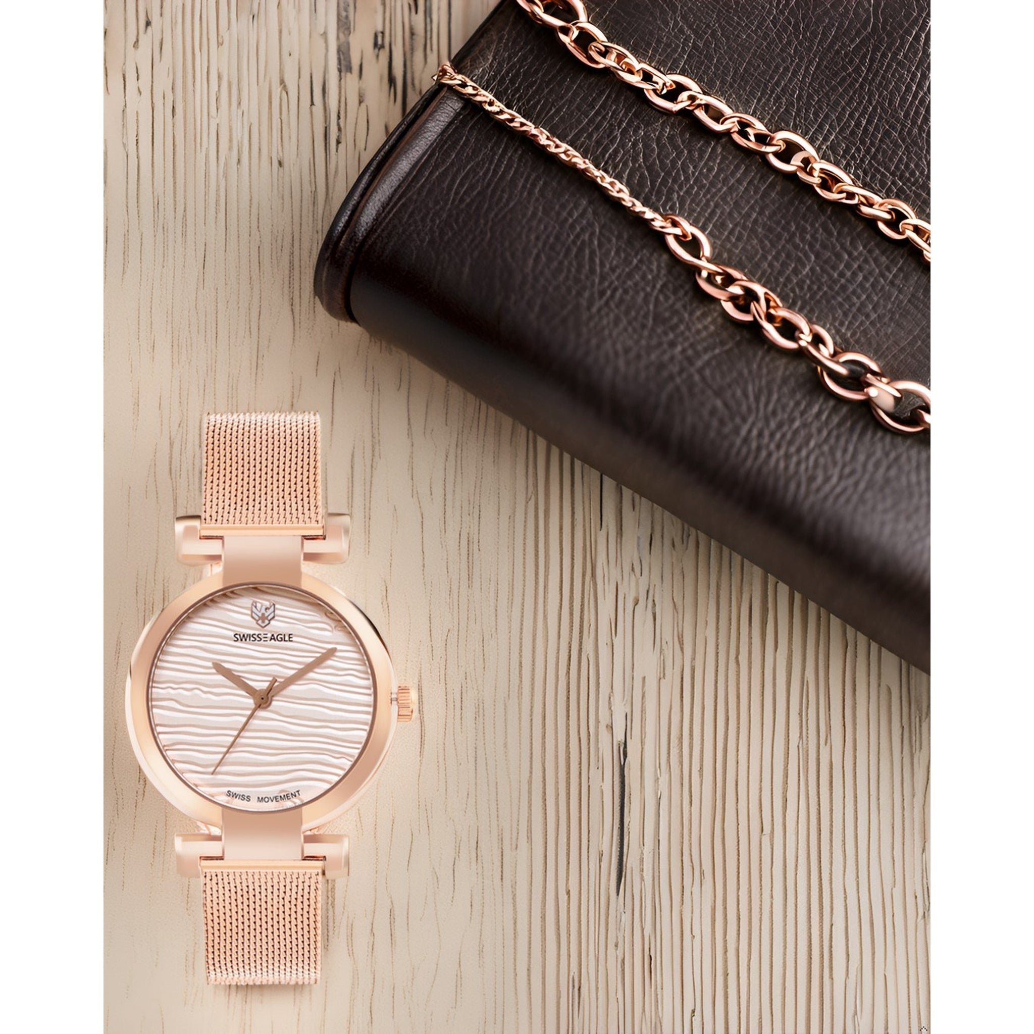Swiss Eagle Women's 3-Hand Metal Watch SE-9176-22A - style shot
