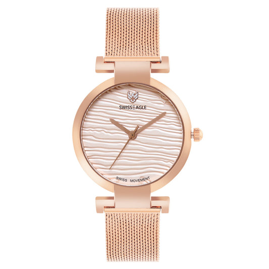 Swiss Eagle Women's 3-Hand Metal Watch SE-9176-22A - front view