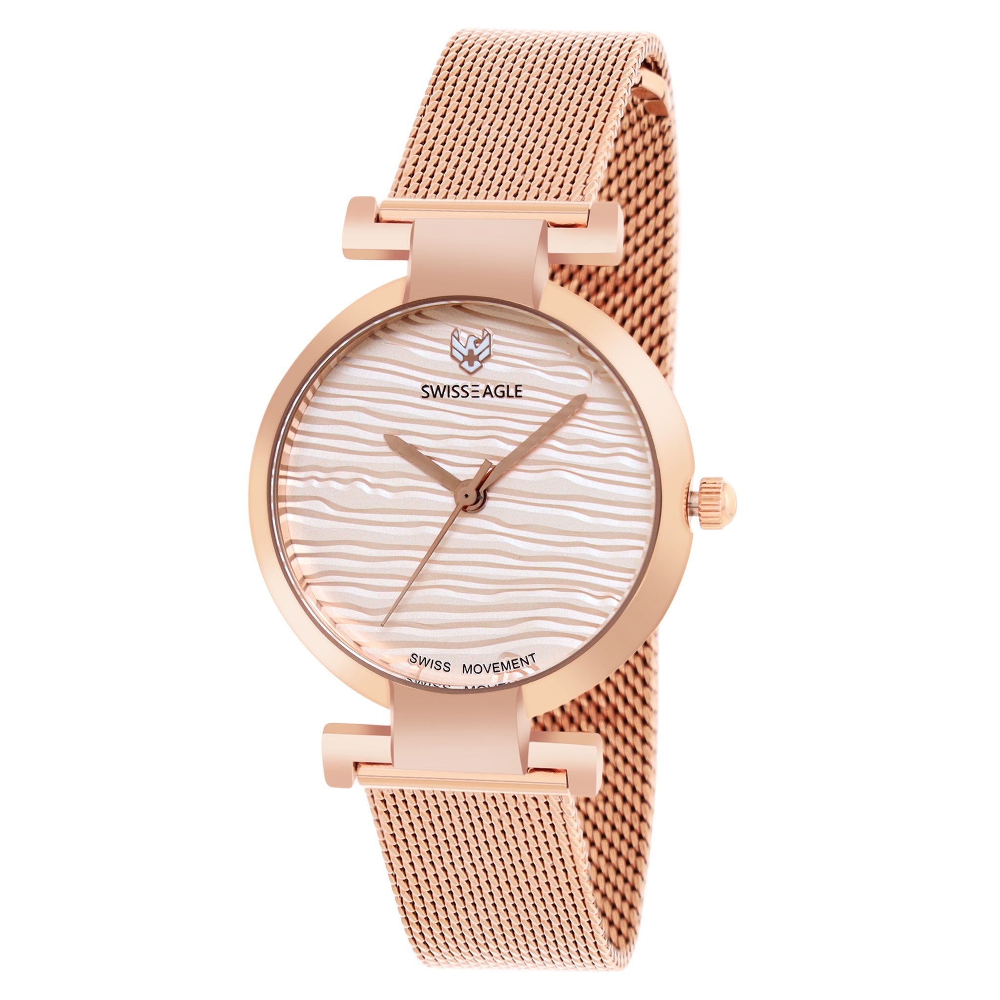 Swiss Eagle Women's 3-Hand Metal Watch SE-9176-22A - front angle view