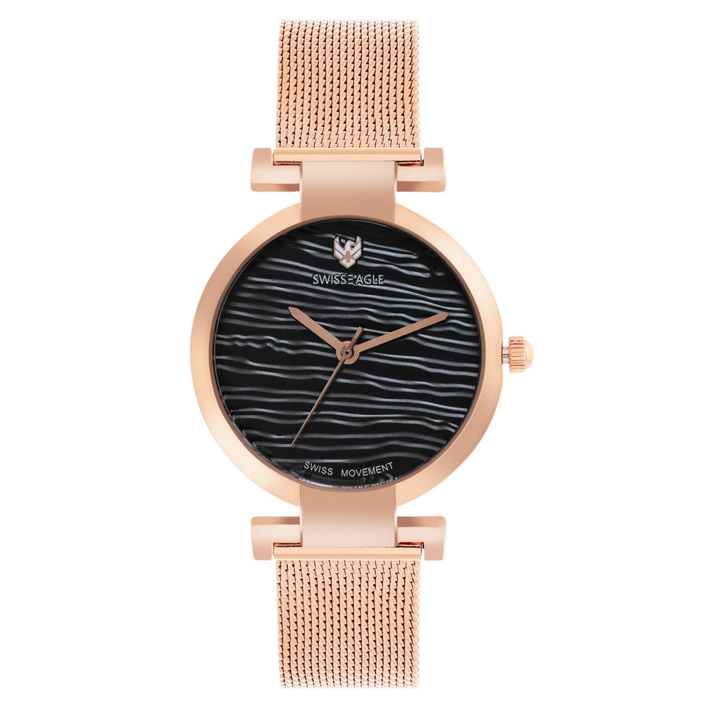 Swiss Eagle Women's 3-Hand Metal Watch SE-9176-33A - front view