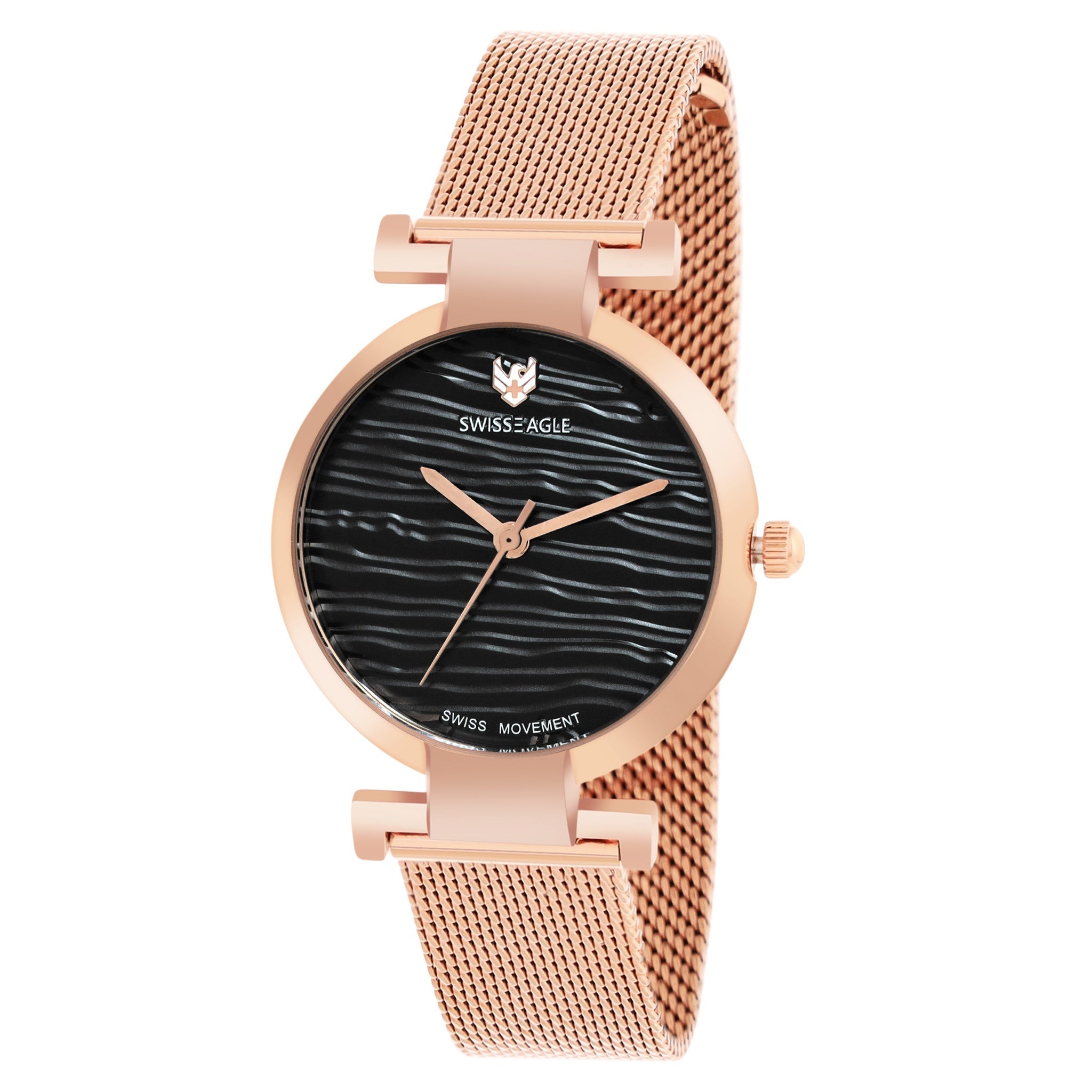 Swiss Eagle Women's 3-Hand Metal Watch SE-9176-33A - front angle view