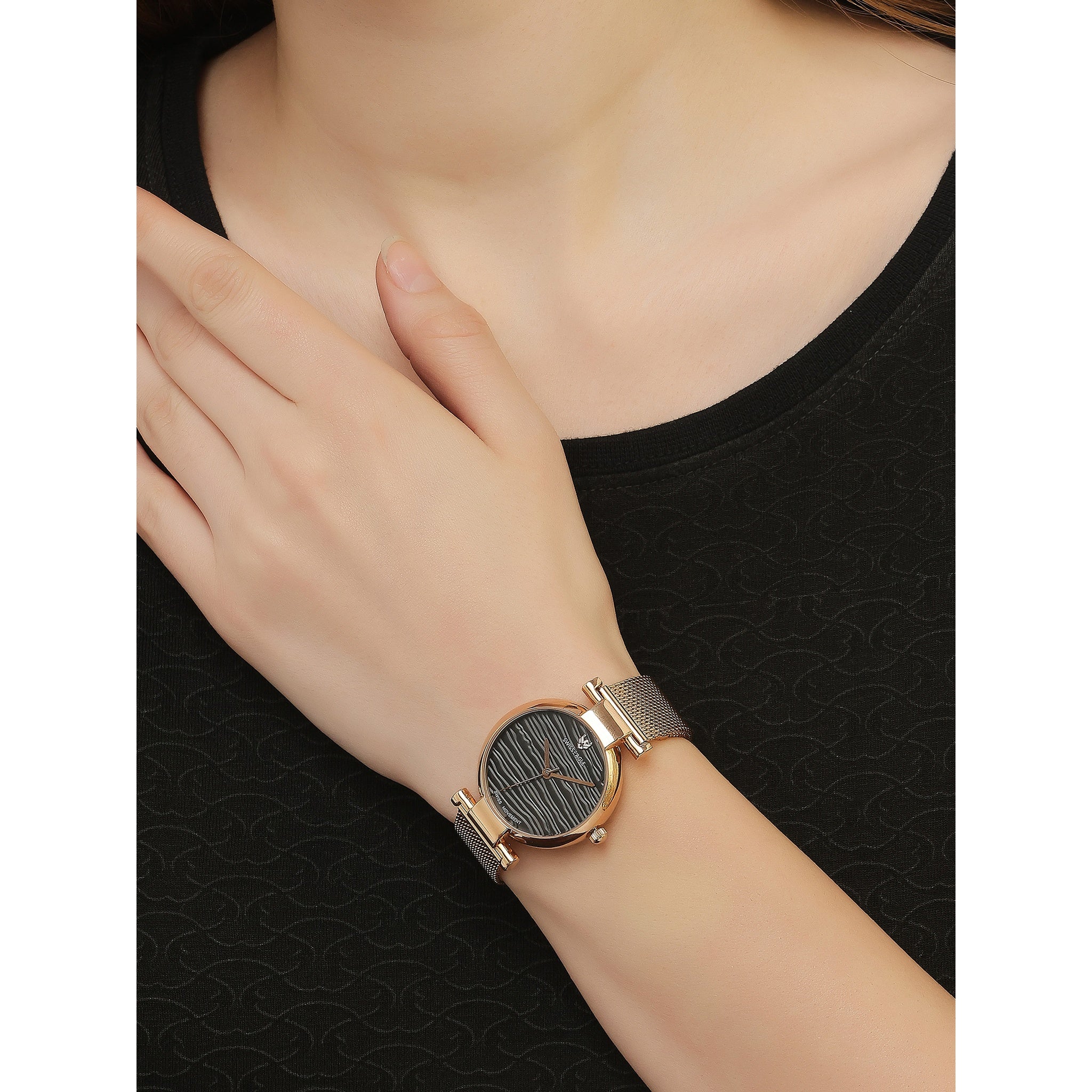Swiss Eagle Women's 3-Hand Metal Watch SE-9176-33A - lifestyle shot